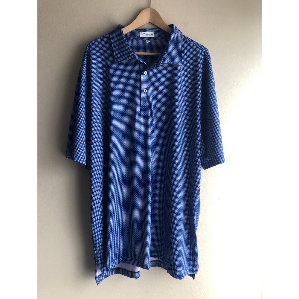 Peter Millar Men Polo Blue Shirt Size 2XL Summer Comfort